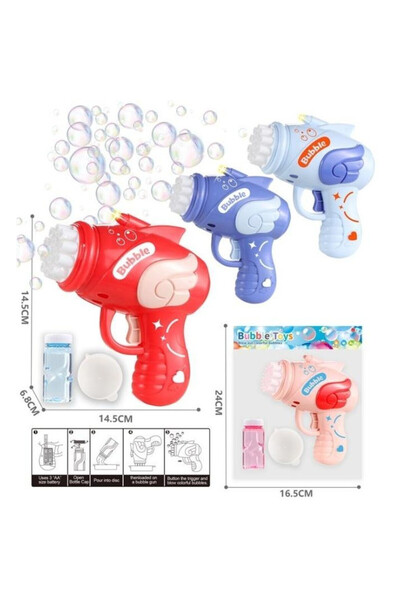OEM Figurina Merkpol multicolor set cu pistol pentru baloane de sapun pe baterii
