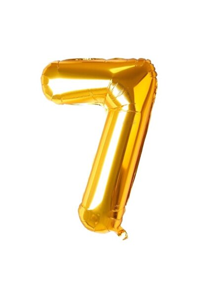duoguo Balon din folie, Numărul 7, 80 cm, Pentru aer sau heliu, Auriu