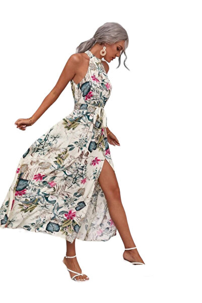 Woman's Fashion Καλοκαιρινό μάξι φόρεμα λευκό