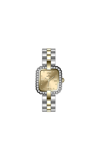 Seen Time Sintime Women's Watch with a Square Case and a Bezel Set with Spark...