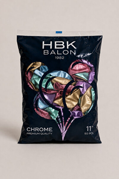 HBK Balon Krom Balon 11 İnç Karışık Renkli Krom Lateks Balon (50'li Paket)