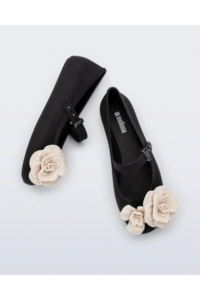 Melissa Mini Soft Ballerina Çiçekli Siyah