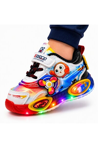 Superbaby Pantofi sport cu lumini LED, Super Colour, Baieti, Piele ecologica,...