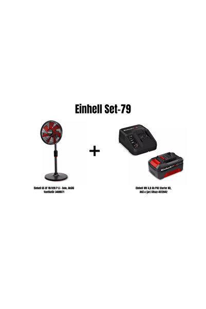Einhell Set-79(GE-CF 18/320 P Li Akülü Vantilatör+18V 4,0 Ah PXC Starter Kit,...