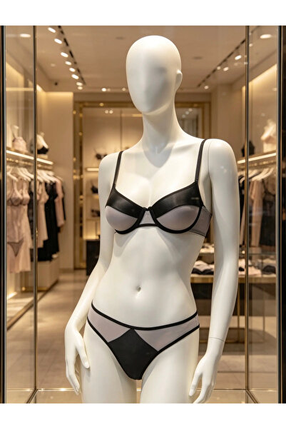 kiari Naomi Micro Tulle Detailed Capless Underwire Lingerie Set