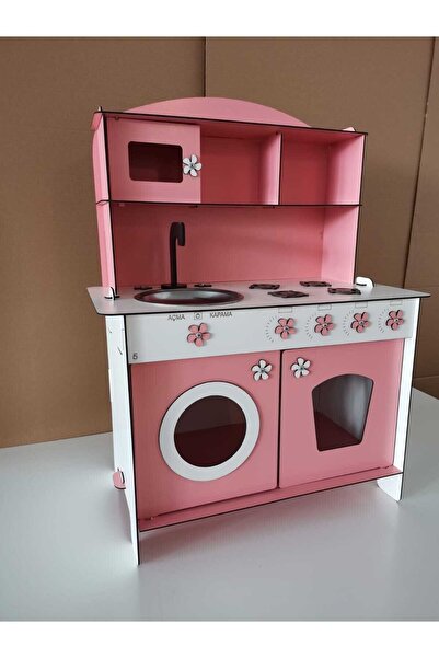 Empressco Sevimli Ahşap Mutfak Oyuncak, Pembe, 3mm, Çocuklar İçin Eğlenceli v...