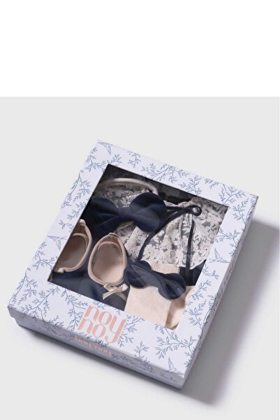 Noy Noy Noynoy Baby Girl 3-6 Months Romper Bandana Socks Shoes Set