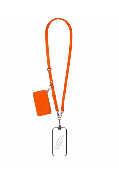 BloominBag LÉONA Burnt Amber Telefon Askısı ve Kartlıklı Cüzdan Seti