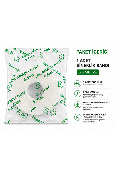 Four Dreams Premium Sineklik Bandı 5,5 Metre Kendinden Yapışkanlı Cırt Bant |...