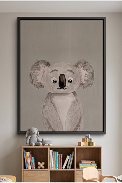 Jasmine Art Minimalist Koala Bear Kids Wall Art | Portrait Framed Canvas Prin...