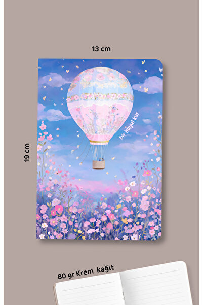 Dava Adamı Yayınları Imagine - Balloon - Bag Size Striped Notebook