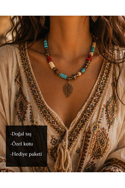 HER ŞEY NOTA www.herseynota.com Authentic Solviera Leaf Tip Natural Bead Desi...