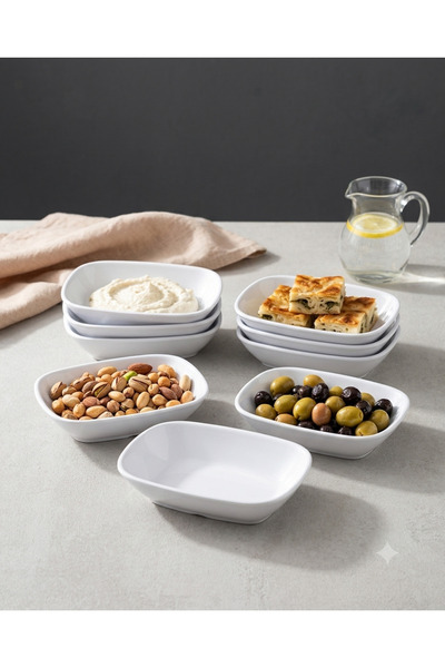 BİODATA Set of 6 100% Unbreakable Melamine Square Snack and Appetizer Plates ...