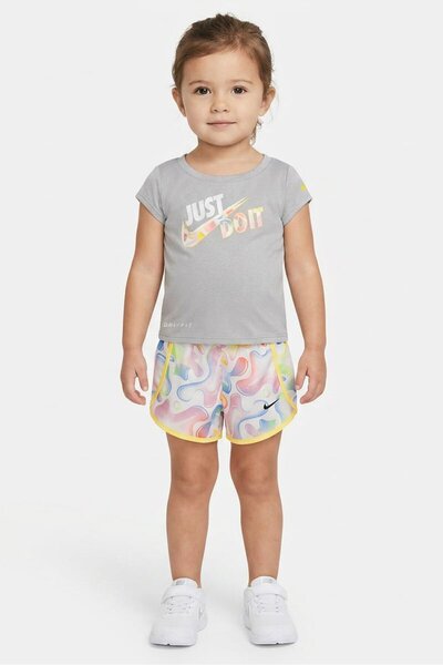 Nike Toddlers Girl 2 Pieces Brand Logo Top With Shorts Set, Multicolor