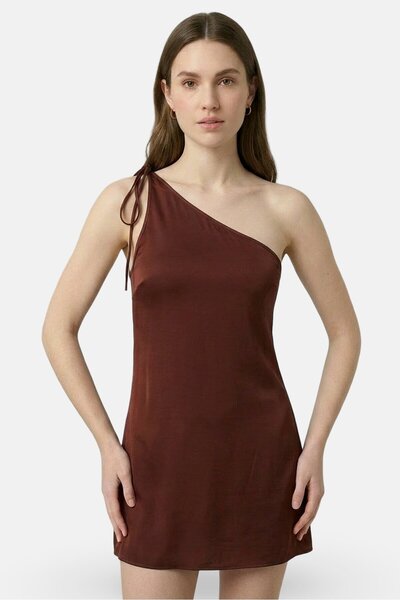 Monki Women Plain Mini Dress, Brown