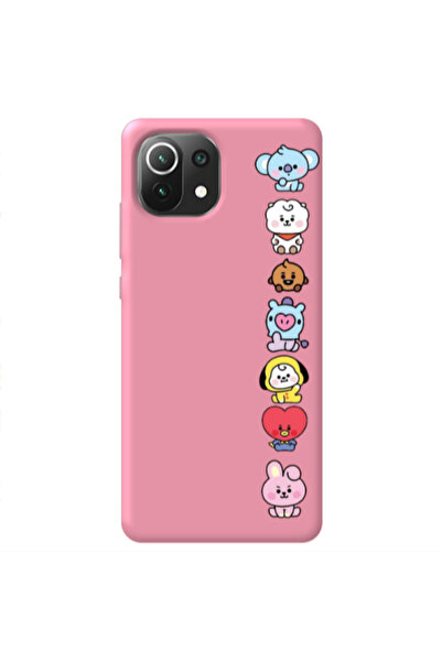 Other Xiaomi Mi 11 Lite Lovely animals Pink Colored Silicone TPU Θήκη