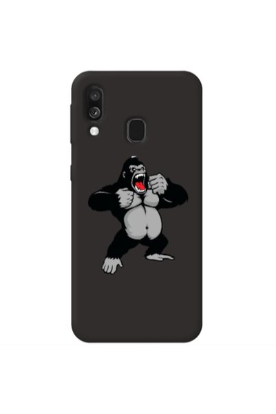 Other Samsung A40 Angry Gorilla2 Black Colored Silicone TPU Θήκη