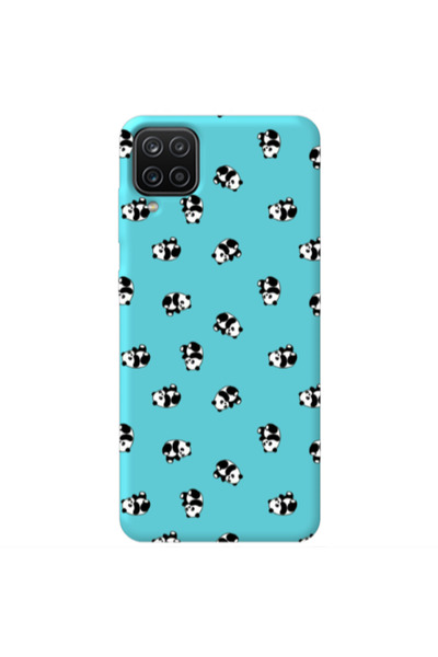 Other Samsung A12 Small Pandas Turquoise Colored Silicone TPU Θήκη