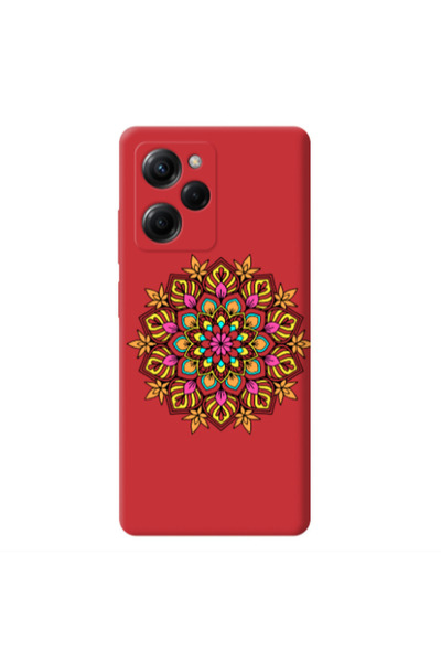 Other Xiaomi Poco X5 Pro Mandala D6 Red Colored Silicone TPU Θήκη