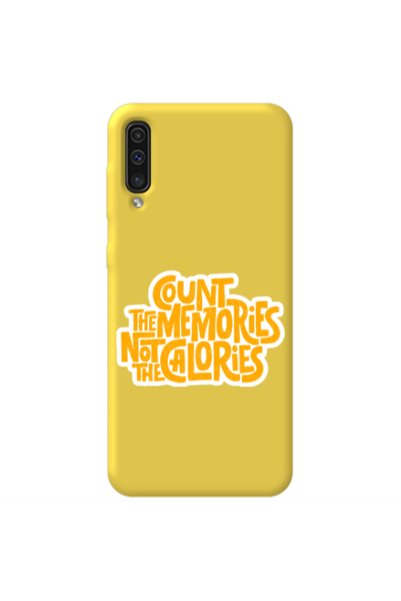 Other Samsung A70 Count the memories not the calories Yellow Colored Silicone...