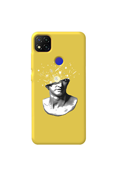 Other Xiaomi Redmi 9c Space Statue Yellow Colored Silicone TPU Θήκη