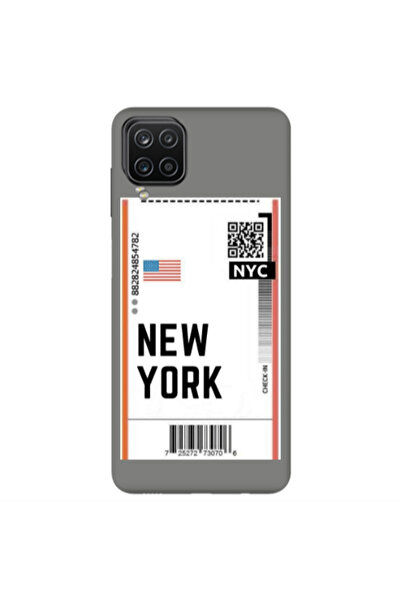 Other Samsung A12 New York NYC Grey Colored Silicone TPU Θήκη