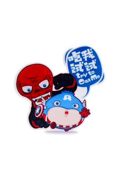 OEM Μονό Αυτοκόλλητο Αδιάβροχο – Captain America, Red Skull Eat me