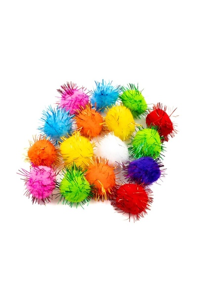 MC Micostore Accesorii creatie - Pom Pom textil, diverse culori, cu sclipici,...