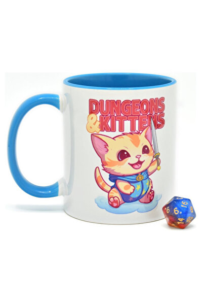 OEM Zestav Prezentare Szklanek si Kostek D20 - Dungeons & Kittens, multicolor