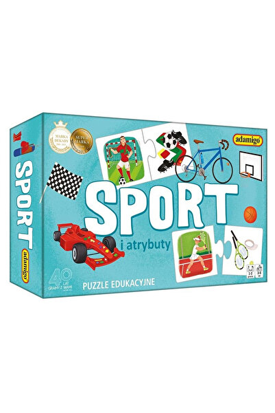 Kukuryku Puzzle Sport, set educativ, pentru copii 3+, multicolor, 24 piese