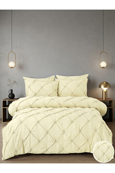 Truva Home Lenjerie de Pat 6 Piese cu Pliuri | 2 Persoane | Pat Dublu | Elega...
