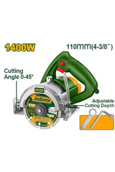 Jadever منشار رخام 110 مم 1400 وات