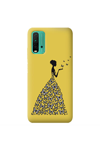 Other Xiaomi Poco M3 Butterfly Girl Yellow Colored Silicone TPU Θήκη