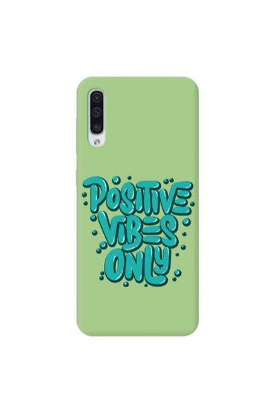 Other Samsung A50 Positive Vibes Only Light Green Colored Silicone TPU Θήκη