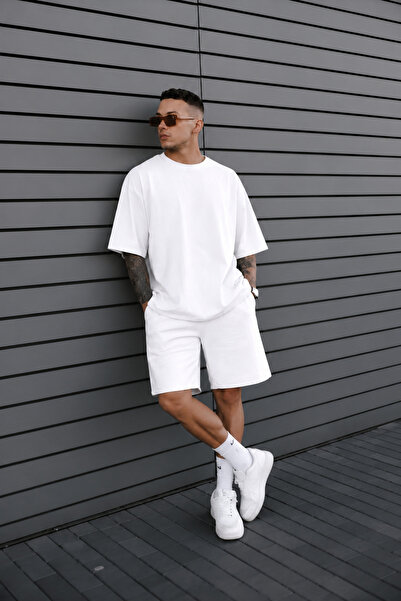 BayBayan Men's Short Sleeve Flexible Summer Shorts Set