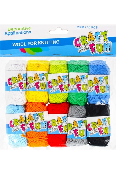 Craft with Fun Set fire textile, Craft with Fun, 23m, 10 buc, 3 ani+, Multicolor