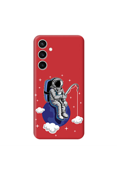 Other Samsung S24 Plus Fishing space Red Colored Silicone TPU Θήκη