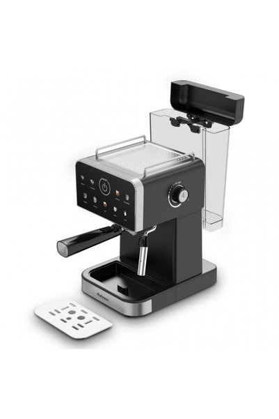 ROHNSON Espressor manual R98031, 20 bari, 1350 W, 1,5 L, display tactil color, cafea măcinată sau capsule Nespresso ® protecție la supraîncălzire și suprapresiune, ERP, NTC, PID, negru