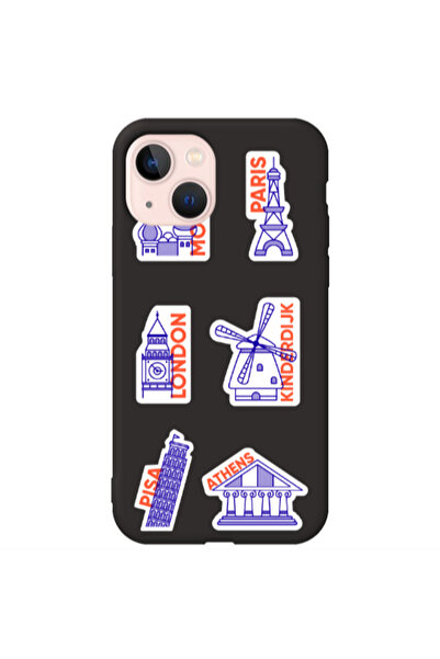 Other Apple iPhone 13 Pisa Athens Black Colored Silicone TPU Θήκη