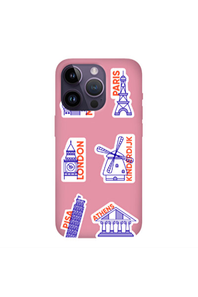 Other Apple iPhone 14 Pro Pisa Athens Pink Colored Silicone TPU Θήκη