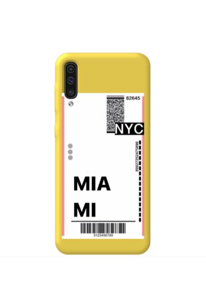 Other Samsung A70 Miami NYC Yellow Colored Silicone TPU Θήκη
