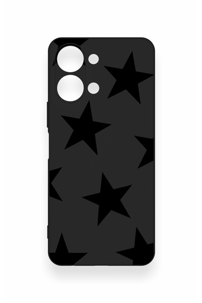 Vip Case Vivo Y05 4G Uyumlu Siyah Star Desenli Silikon Kılıf