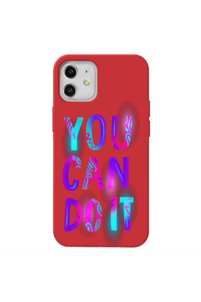 Other Apple iPhone 12 You Can Doit Red Colored Silicone TPU Θήκη