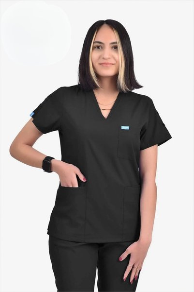 oksijen uniform Ruby - Siyah (Tek Üst)