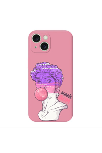 Other Apple iPhone 15 Plus Pin Bubble Pink Colored Silicone TPU Θήκη