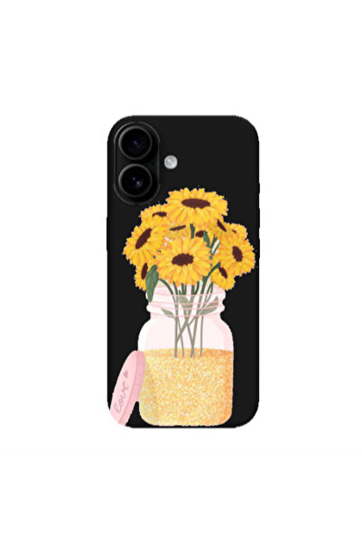 Other Apple Iphone 16 plus Daisies Black Colored Silicone TPU Θήκη