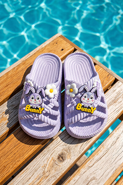 REMSA Girl's Top Sticker Detail Sandals Slippers 01-1 Lilac