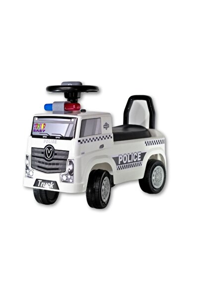 Toybox Kids Ride-On Police Truck Push Car – Style with Steering Wheel & Backr...