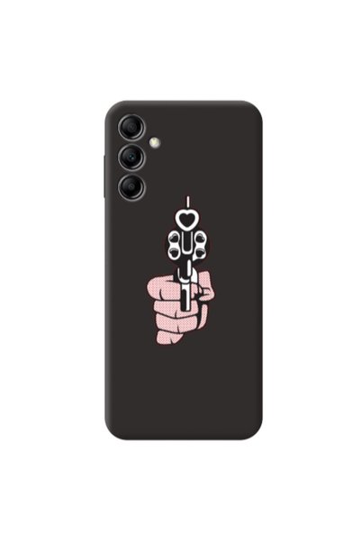 Other Samsung A14 5G Heart gun Black Colored Silicone TPU Θήκη