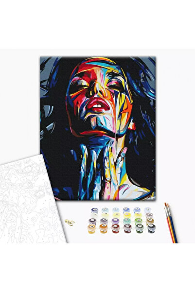 MC Micostore Set pictura pe numere 40x50cm, Brushme - Fata pictata in culori ...